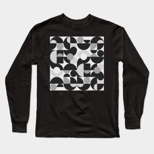 Mid Century Shapes N.09 / Monochrome Minimalism Long Sleeve T-Shirt